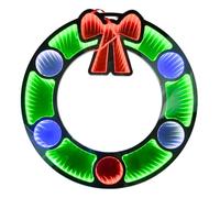 YöL 60cm Infinity LED Christmas Wreath with Red Bow - Indoor Light Up Festive Decoration with 5m Lead Wire, Ultra Low Power, Multi-Coloured Lights for Holiday Home Décor