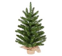 YöL 60cm Mini Richmond Artificial Christmas Tree with 72 Branch Tips - Small Festive Green Tabletop Decoration with Burlap Base - Compact Xmas Ornament Ideal for Home, Office, or Seasonal Displays