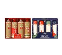 YöL 8 Pull Pop Christmas Crackers - Festive Fun Gonks Gingerbread, Gifts Origami Xmas Hats Dinner Table Xmas Party Celebrations