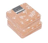 YöL 8 White Floral Cork Coaster Surface Protection Dining Table Drink Tea Coffee