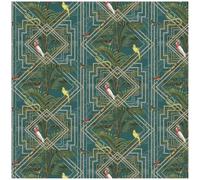 YöL Akello Turquoise Premium Wallpaper - Lush Jungle Pattern Geometric Gold - Contemporary Versatile Sophisticated - 10.05m x 53cm Roll - Washable Paste The Wall - Bedroom Feature Statement Wall
