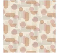 YöL Arch Geo Orange Wallpaper - Geometric Shapes Brown Gold Lines - 10.05m x 53cm Roll - Contemporary Sophisticated Versatile - Dinning Room Living Room Bedroom - Feature Wall