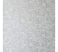 YöL Basalt Textured Wallpaper Metallic Vinyl Silver