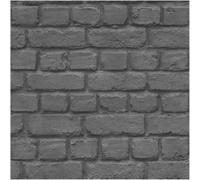 YöL Black Charcoal Brick Effect Wallpaper Modern Industrial Paste The Paper | Paper construction, 10.05m x 53cm roll, 53cm straight match, washable, good lightfastness, wet removable