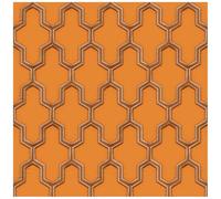 YöL Bold Geometric Trellis Wallpaper - Vibrant Orange Textured Pattern Design - Washable Wet-Removable Wall Decor - Stylish Living Room Dining Area Home Office - Paste The Wall Durable