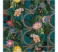 YöL Botanical Trellis Floral Wallpaper in Teal Green Exotic Garden Pattern Decorative Wall Covering for Living Room Bedroom Dining Room Hallway or Feature Wall Interior Decor