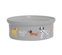 YöL Ceramic Dog Print Food Drink Feeding Bowl Grey Puppy Pet 800ml Stoneware