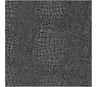 YöL Charcoal Grey Black Animal Print Textured Wallpaper Dark Grey Crocodile Effect Paste The Wall Washable Modern Bedroom Living Room Hallway Feature Wall Non Woven Decor