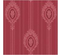 YöL Chelsea Garden Classic Wallpaper Red Floral Cameo Stripe Design Smooth Paste The Paper Wall Covering for Bedroom Living Room Dining Room and Feature Wall Decor