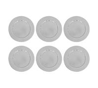 YöL Christmas Charger Plates Set of 6 - Festive Silver Decorative Table Setting Plates for Holiday Dining, Parties, Weddings, Buffets and Seasonal Entertaining, Durable Reusable 33cm Plastic