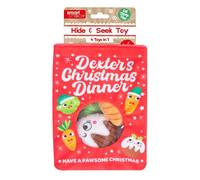 YöL Christmas Hide & Seek Pet Dog Puppy Toy Plush Squeaker Crinkle Effect Festive Interactive Play Stimulating Christmas Dinner