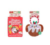 YöL Christmas Plush Rope Tug Squeaky & Hide And Seek Treat Toys Pet Dog Puppy Pudding Sprout Carrot Stimulating Play Interactive
