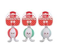 YöL Christmas Vibrating Cat Toy Baubles Set of 3 - 7cm Interactive Festive Pet Toys with Pull Cord Vibration for Chasing, Swatting & Pouncing for Cats & Kittens