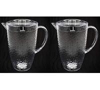 YöL Clear Plastic Pitcher Jug With Lid Great For Outdoor Dining Picnics & BBQ's Summer Party Tableware Drinks Jug