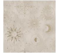 YöL Cosmic Cream Gold Wallpaper - Sun Moon Constellation Contemporary Versatile Modern - Feature Statement Wall - 10.05m x 53cm Roll - Paste The Paper Washable - Bedroom Living Room Lounge Kids