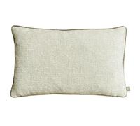YöL Cream Luxury Chenille Piped Cushion With Insert - 50cm x 30cm Rectangle Scatter Pillow Couch Bed Living Room Bedroom Decorative Modern Contemporary Soft Textured