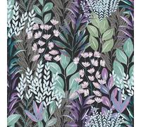 YöL Dark Tropical Leaf Wallpaper Black Botanical Foliage Design with Green Mint White and Purple Leaves for Feature Walls Bedrooms Living Rooms Hallways Paste The Wall Vinyl