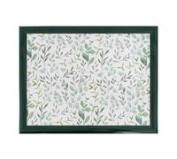 YöL Eucalyptus Design Adult Laptray - Padded Bean Bag Cushioned Base Wooden Frame Lightweight - Food Drink Breakfast Lunch Dinner TV Sofa Bed Laptop Plate Bowl Cup