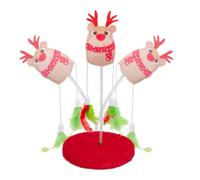 YöL Festive Swatter Cat Toy with Catnip, Feathers & Spring Base - 20cm Interactive Plush Christmas Pet Toy for Batting, Swatting & Pouncing - Santa, Reindeer or Owl