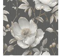 YöL Floral Botanical Black Wallpaper - Sophisticated Contemporary Versatile - Feature Statement Wall - All Walls Bedroom Dining Room Living Room - Paste The Paper Washable