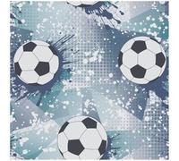 YöL Football Frenzy Navy Teal Wallpaper - Kids Room Nursery Bedroom - Feature Statement Wall - Sport Ball Goal Splash - Paste The Wall Washable - Contemporary Versatile Sophisticated