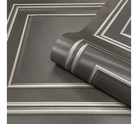 YöL Full Roll Silver Grey Textured Wood Panelling Effect Vinyl Wallpaper Metallic
