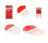 YöL Full Set Of Santa Themed Christmas Paper Dinner Set Table Decoration Festive Surface Protector Kids