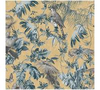 YöL Gold Botanical Tropical Jungle Bird Wallpaper - 10.05m x 53cm Roll - Contemporary Sophisticated Versatile - Bedroom Living Room Lounge - Feature Statement Wall - Paste The Wall Vinyl