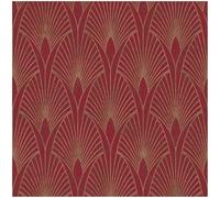 YöL Gold Fan Red Geometric Vinyl Wallpaper - 10.05m x 53cm Roll - Scrubbable Paste The Wall - Contemporary Versatile Sophisticated - Bedroom Living Room Dinning Room - Feature Statement Wall