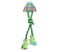 YöL Green Alien Themed Rope Tug of War Treats Plush Toys Squeaky Dog Pet Puppy Interactive Stimulating Play