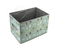 YöL Green Pet Toy Storage Box Basket Dog Puppy Storage Accessory Box Bin Chest Collapsible Foldable Organiser Carry Handles