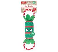 YöL Green Plush Christmas Cracker Pet Dog Puppy Toy Squeaker Chew Rope Tug of War Festive Stimulating Interactive Play