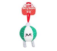 YöL Green Squeaky Plush & Rope Christmas Bauble Dog Toy - 25cm Festive Design - Soft Polyester with Internal Squeaker & Crinkle - Durable Rope Chew, Tug Of War & Fetch