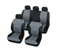 YöL Grey 9 Piece Protective Car Seat & Headrest Fabric Covers - 5 Seater Vehicle Van Jeep Universal Elasticated Easy Fit Machine Washable, Protects Original Seats