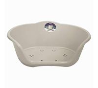 YöL Grey plastic pet bed heavy duty waterproof cat dog basket medium comfortable - Light Grey Medium Re-usable