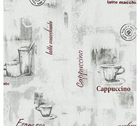 YöL Grey Red Coffee Cup Wallpaper Typography Kitchen Textured Paste Wall Vinyl P+S
