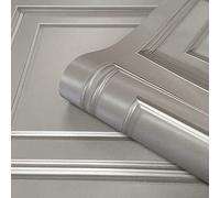 YöL Grey Sample Amara Wood Panel Effect Wallpaper Textured Vinyl