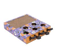 YöL Halloween Themed Cat Kitten Scratching Activity Board - Interactive Whack-A-Spook Game Stimulating Corrugated Cardboard Box - Catnip Included Claw Care