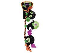 YöL Halloween Witch Black Cat Bat Toy - Soft Teething Chew - Pet Dog Puppy Tug of War - Built-in Squeaker Enrichment Stimulating Interactive Play For Boredom
