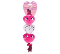 YöL Heart Shaped Pet Rope Tug Of War Toy Dog Puppy Chewing Teething Squeaker Stimulating Interactive Valentines Day