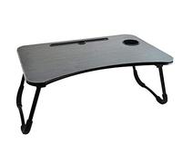 YöL Laptop Table Tray Bed Work Home Foldable Lap Desk Cup Holder Non-Slip Tablet Stand Black