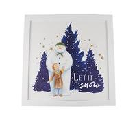 YöL Let It Snow The Snowman and James Light Up LED Illuminated Wall Art Canvas 30x30cm Christmas Decoration