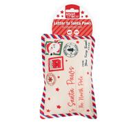 YöL Letter To Santa Paws Squeaky Plush Christmas Dog Toy - 19cm by 13cm Festive Design - Soft Polyester with Internal Squeaker Crinkle Effect - Durable Chew, Tug Of War & Fetch