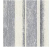 YöL Linares Vertical Stripes Blue Cream Wallpaper - Contemporary Versatile Sophisticated - Modern Extra Washable Stripable - 10.05m x 53cm Roll - Elegant Distressed Paste The Wall Vinyl