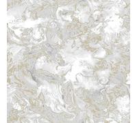 YöL Liquid Marble Effect White Grey Gold Wallpaper Elixir Metallica Modern