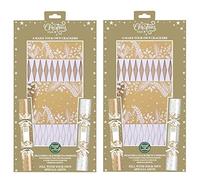 YöL Make Your Own Christmas Crackers DIY Fill Your Own Gold & White Xmas Design