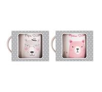 YöL Mama Bear & Papa Bear Mug Set Gift New Parents Pink Blue Design Baby Shower Mummy & Daddy Mugs Set Keepsake Newborn