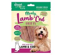 YöL Meaty Lamb Cod Fillets - Dog Puppy Treats Reward - Vitamins Chews Pet Food Reusable Bag Pouch Resealable