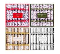 YöL Miniature Saucer Christmas Crackers Multipack - 36 Small 11.5 cm Crackers with Jokes & Trivia - Assorted Traditional Festive Designs - Perfect Alternative Christmas Table Decoration