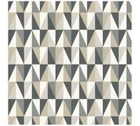 YöL Modern Contemporary Covering - 52cm x 10m Roll - Remix Luxe Triangles - Grey Black Beige Off White - Living Room Bedroom Dinning Room - Feature Statement Wall - Paste The Wall Wallpaper